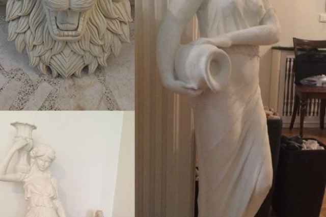 مجسمه سنگي فرشته زن رومي